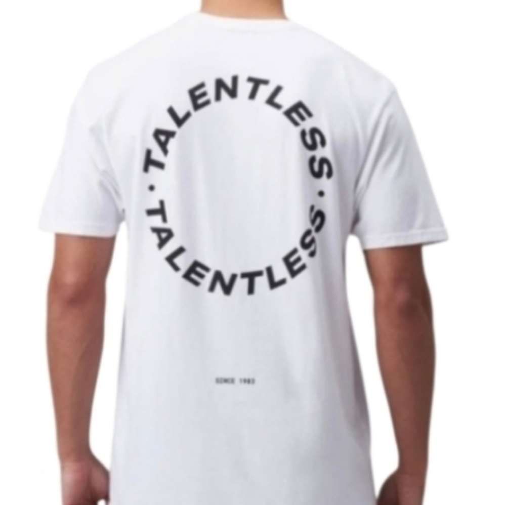 Talentless Circle Logo White T Shirt Size XXL NWOT